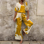 Damen Luftiges Zweiteiliges Set mit floralem Design und weitem Schnitt R&B