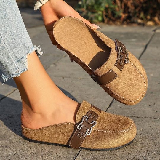 Damen modische Mokassins mit Tiermotiv und dekorativem Schnallenverschluss R&B
