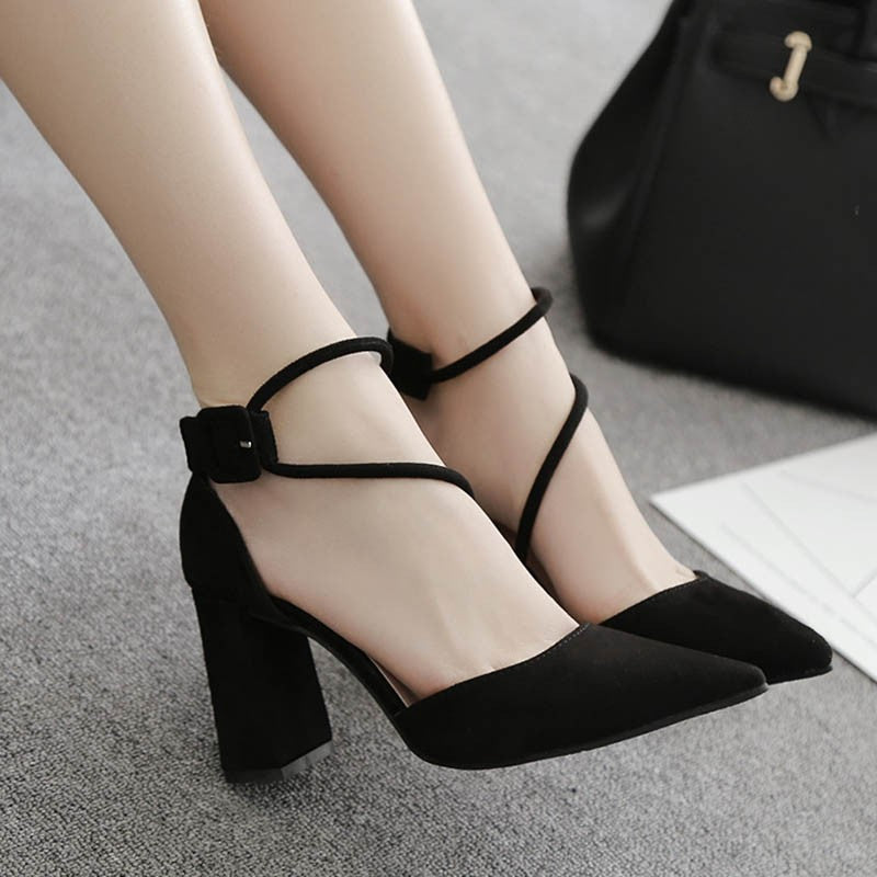 Damen elegante Ankle-High Pumps mit verstellbarem Riemchen R&B