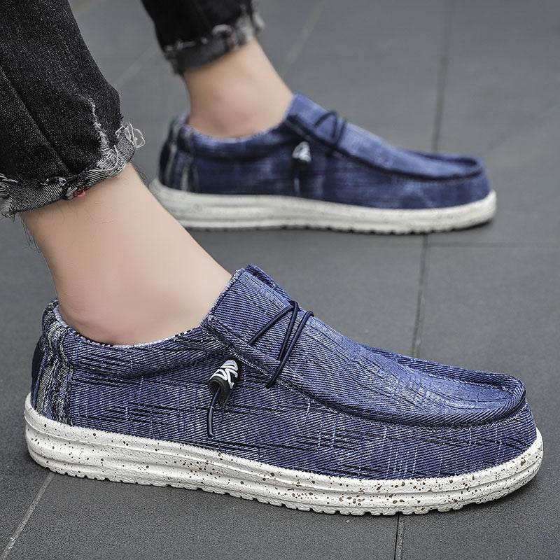 Damen lässige Mokassins mit elastischen Schnürsenkeln und bequemer Sohle R&B