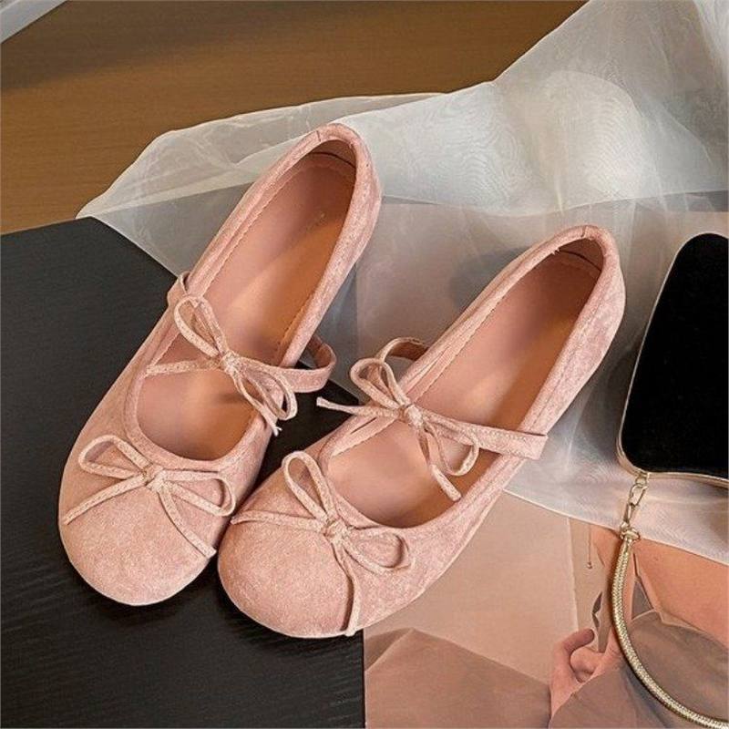 Damen bequeme Ballerinas mit dekorativen Schleifen R&B