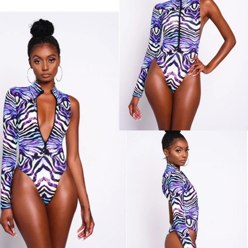Damen Badeanzug mit asymmetrischem Design R&B