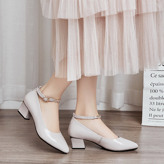 Damen Elegante Pumps mit verstellbarem Riemchen und luxuriösem Schmuckdetail R&B