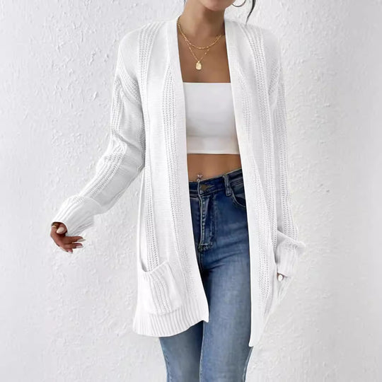 Damen Grobstrick Cardigan mit praktischen Taschen und lässigem Schnitt R&B