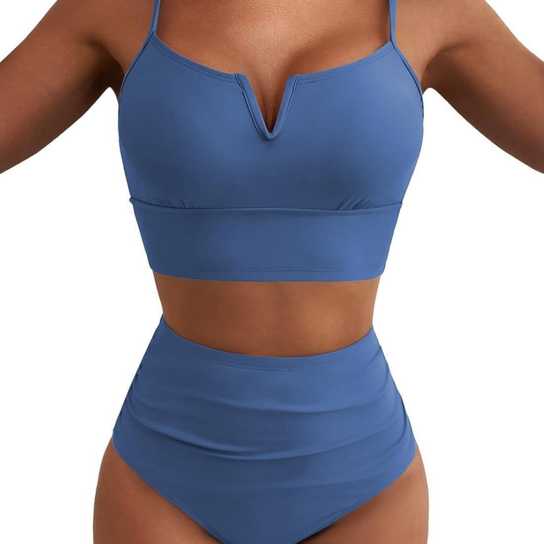 Damen Hochtailliertes Bikini-Set mit modernem V-Ausschnitt und angenehmer Passform R&B
