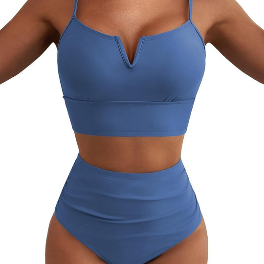 Damen Hochtailliertes Bikini-Set mit modernem V-Ausschnitt und angenehmer Passform R&B