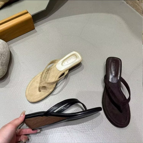 Damen elegante Zehentrenner-Pantoletten mit komfortabler Absatzhöhe und modischem Design R&B