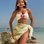 Damen Bikini-Set mit romantischem Spitzenüberwurf R&B