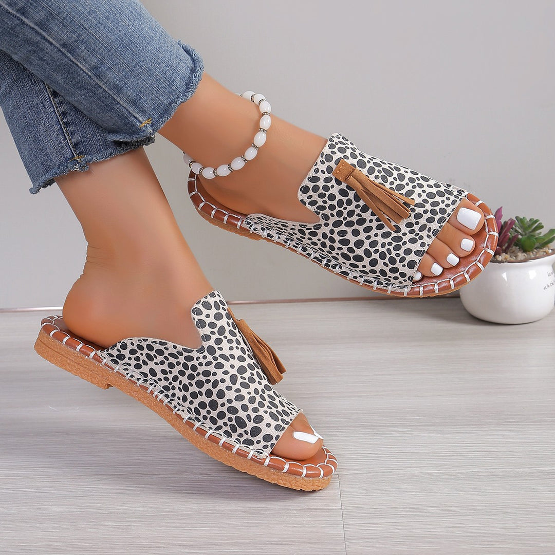 Damen Offene Freizeit-Sandalen mit modischem Quasten-Detail und rutschfester Sohle R&B