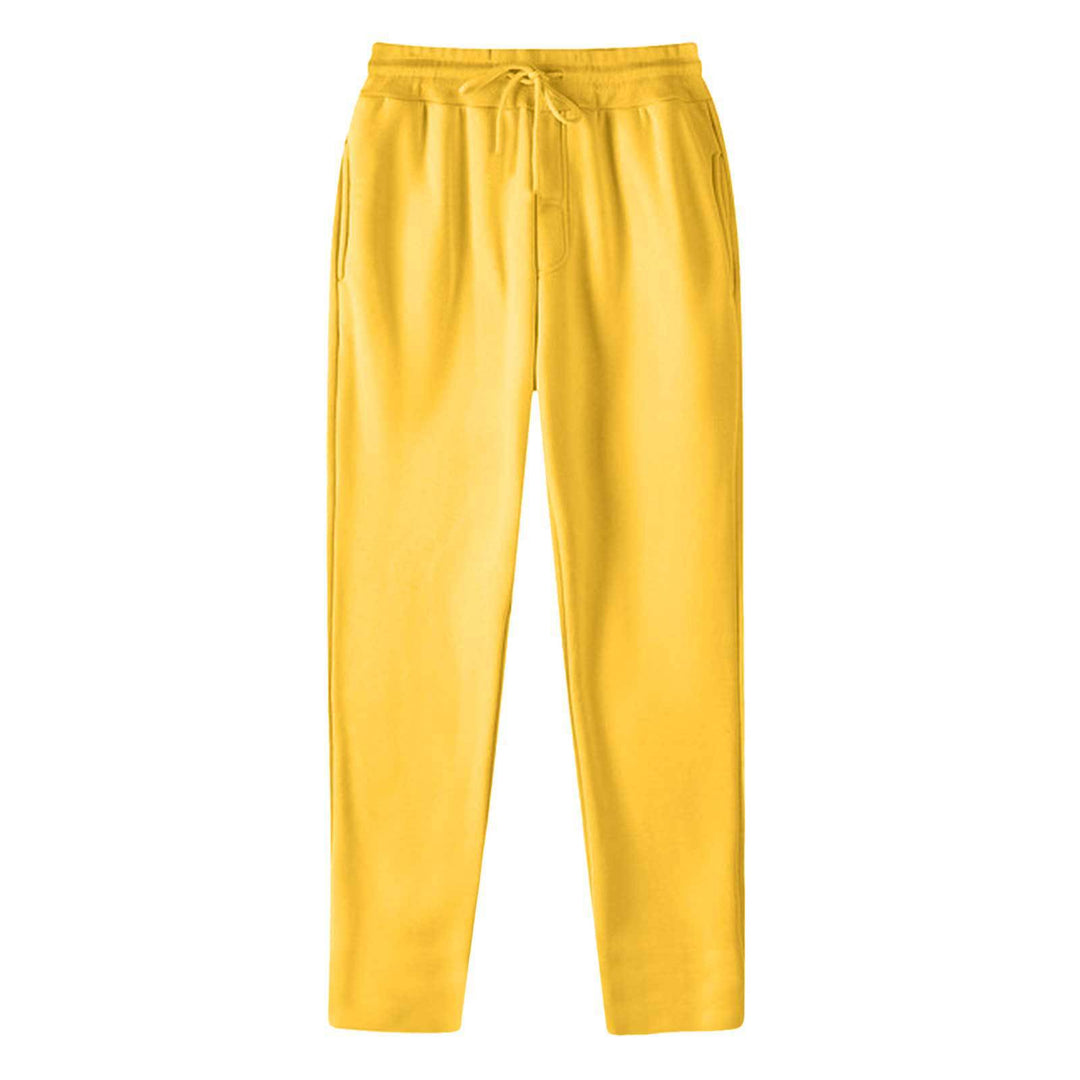 Herren nan geradlinige Sweatpants aus melierter Baumwollmischung mit elastischem Bund Kordelzug und Seitentaschen R&B