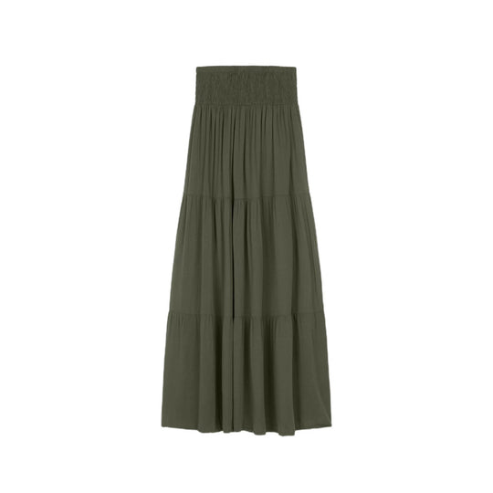 Damen Maxi-Rock mit voluminösem Schnitt und elastischem Bund R&B