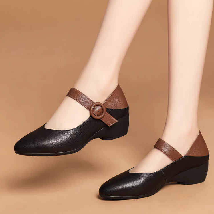 Damen elegante Sling-Pumps mit modischem Riemen und stabilem Absatz R&B