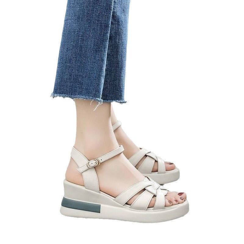 Damen Wedge-Sandaletten mit geflochtenem Riemchen-Design und verstellbarem Riemen R&B