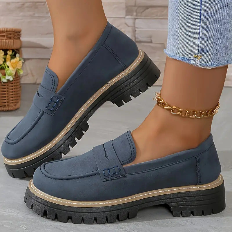 Damen Mokassin-Slipper mit robustem Profil und leerem Obermaterial R&B