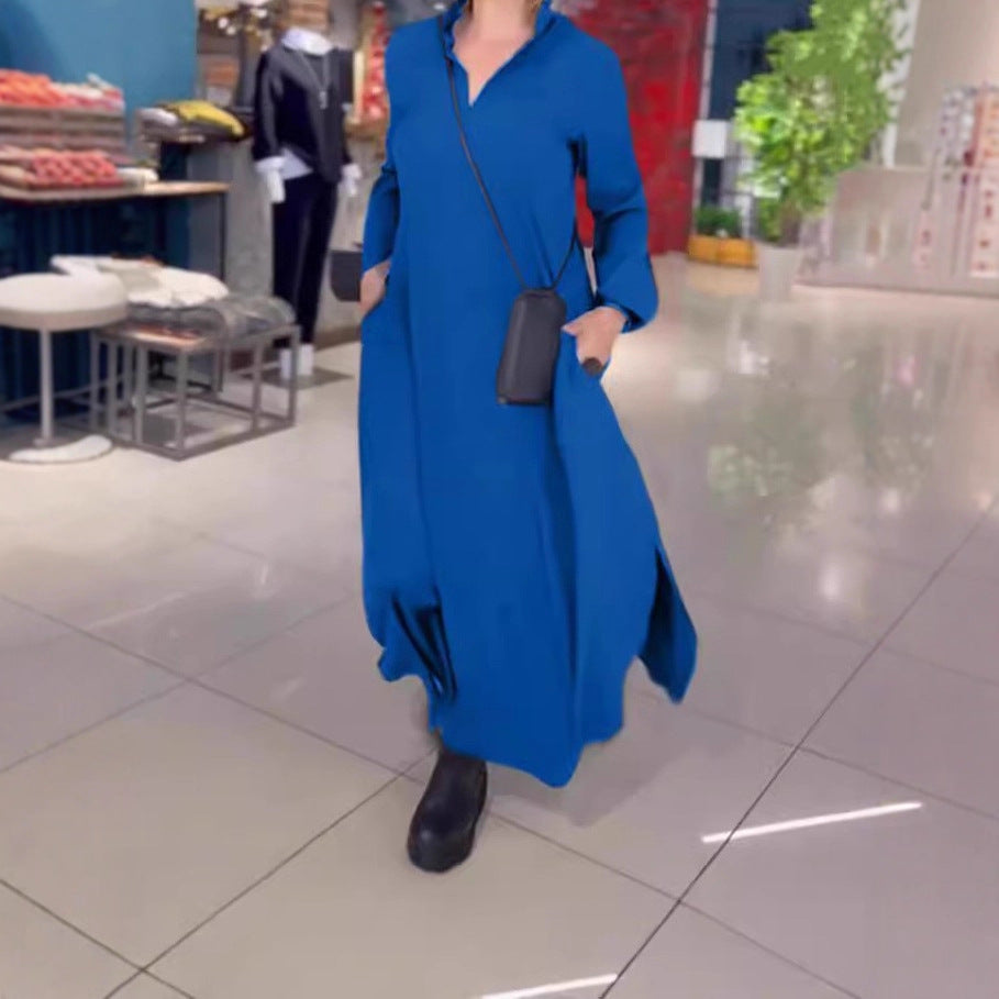 Damen Hemdkleid mit praktischen Seitentaschen und fließendem Schnitt R&B