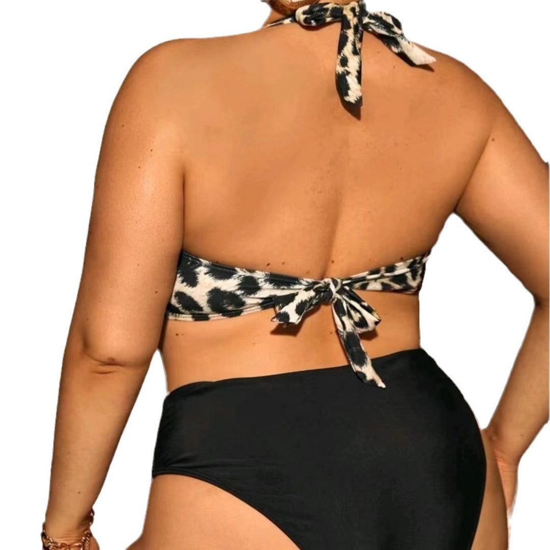 Damen Triangel-Bikini mit Wickeloptik und animalischem Muster R&B