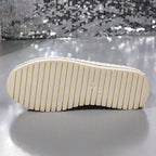 Damen modische Sneakers mit Glitzer-Applikation und elastischer Sohle R&B