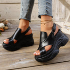 Damen Wedge-Sandaletten mit komfortablem Memory-Schaumfußbett und modischem Riemendesign R&B