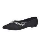 Damen elegante Ballerinas mit funkelndem Schmuckdetail R&B
