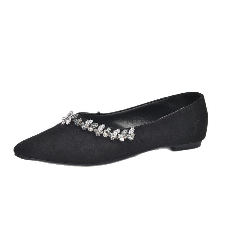 Damen elegante Ballerinas mit funkelndem Schmuckdetail R&B
