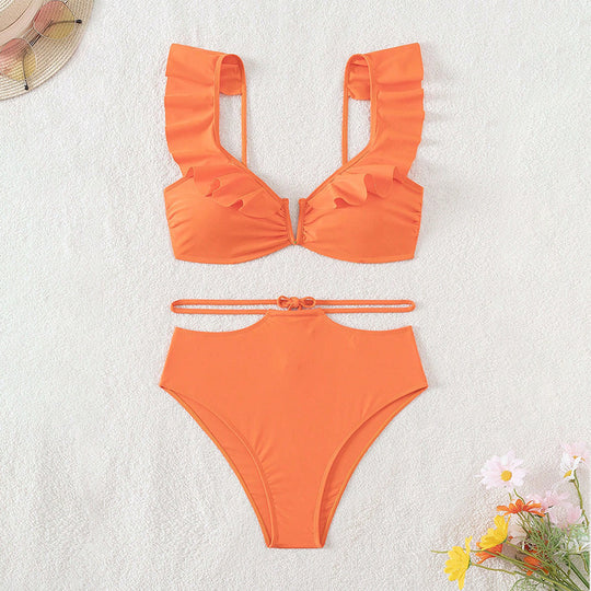 Damen Bikiniset mit schicken Rüschendetails und hohem Taillenbereich R&B