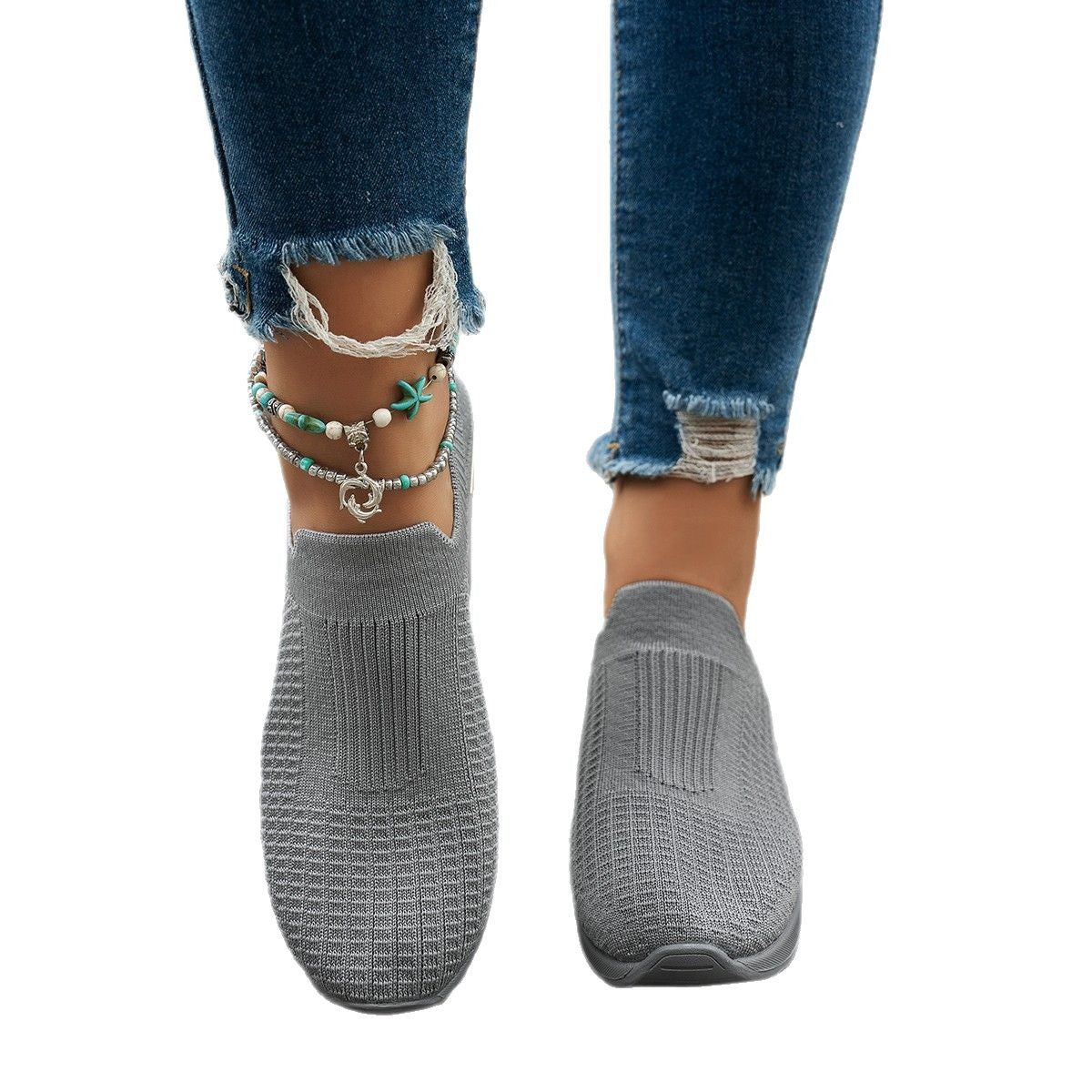 Damen Slip-On Sneaker mit ergonomischem Fußbett und elastischem Obermaterial R&B