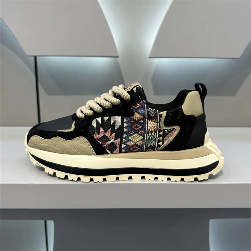 Damen Modische Sport-Sneaker mit Ethno-Muster R&B