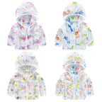 Unisex nan atmungsaktive Mesh Kapuzenjacke für Babys mit vollem Reißverschluss und verspieltem Hasen-Karotten-Druck R&B