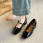 Damen stilvolle Mary Jane Schuhe mit Beschichtung und Blockabsatz R&B