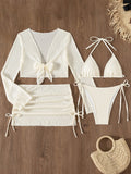 Damen Mesh-Badeanzug mit gR&Bundenem Oberteil und hohem Bund R&B