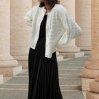 Damen Strickjacke mit luftiger Netzstruktur R&B