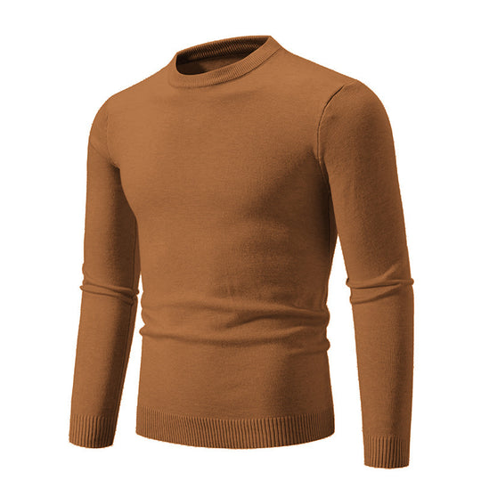 Herren Feiner Strickpullover mit Rundhalsausschnitt und Rippdetails R&B