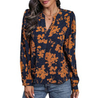 Damen Bluse mit floralem Muster und eleganten Puffärmeln R&B