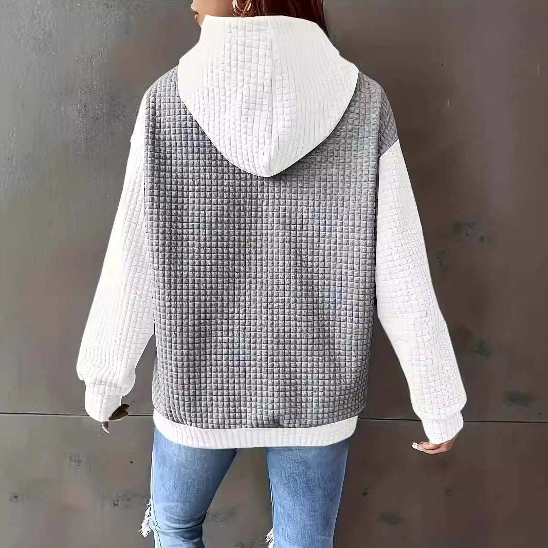 Damen Kapuzenpullover mit strukturiertem Design und praktischen Taschen R&B