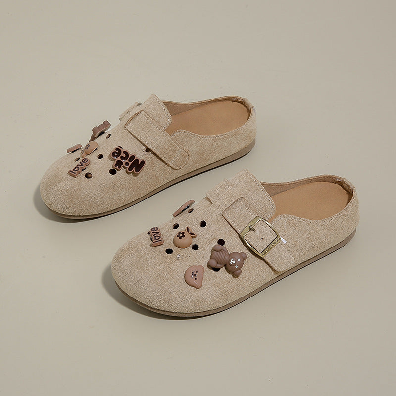 Damen Clogs mit niedlichem Tiermotiv und verstellbarem Riemen R&B
