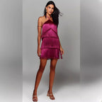 Damen Fransen Minikleid mit schimmerndem Detail R&B
