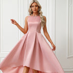 Damen Asymmetrisches Abendkleid aus satin mit Faltenwurf R&B