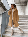 R&B | Damen Winter Teddy Mantel Lang