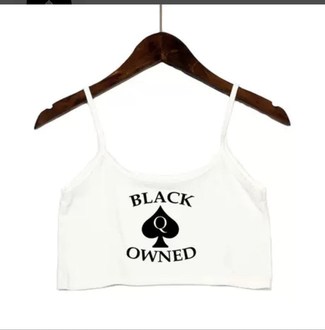 Damen Crop-Top mit modernen Schriftzügen und verstellbaren Trägern R&B