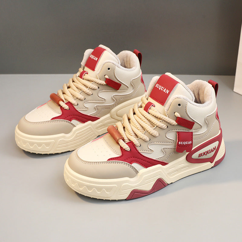 Damen modische High-Top Sneakers mit bequemer Dämpfung und griffiger Laufsohle R&B