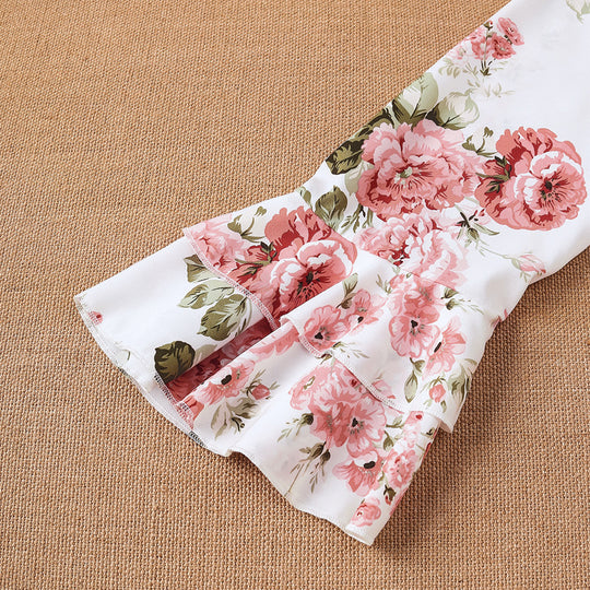 Damen Bluse mit Rüschendetails und floralem Muster R&B