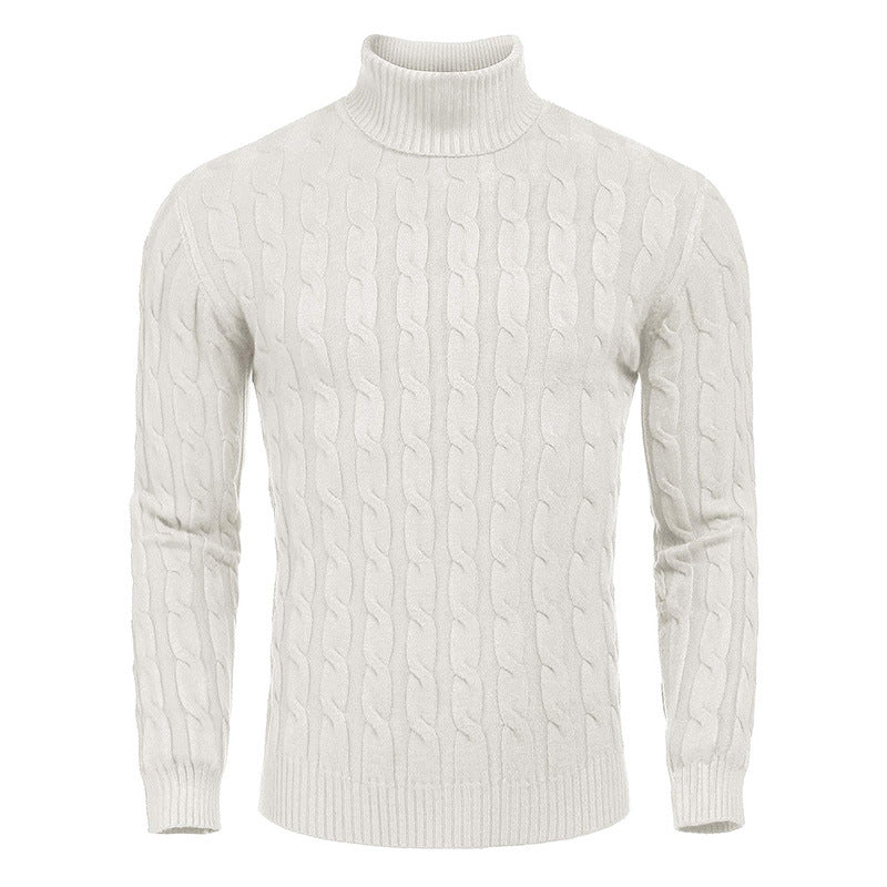 Herren modischer Rollkragenpullover mit Zopfmuster R&B