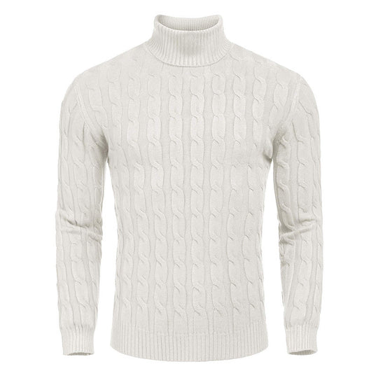 Herren modischer Rollkragenpullover mit Zopfmuster R&B