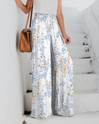 Damen Blumendruck Weite Hosen R&B