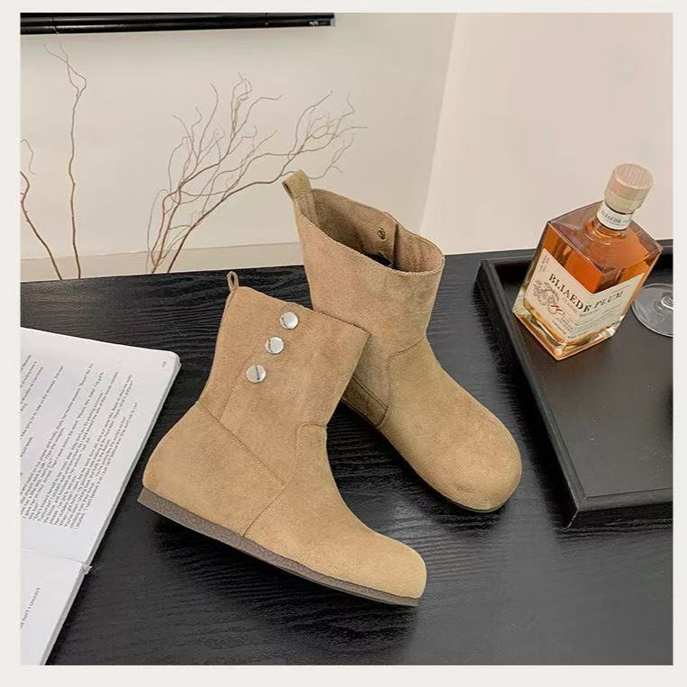 Damen Stylische Stiefeletten mit modischen Knopfdetails R&B
