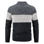 Herren Strickjacke mit modernem Zipper und karierter Innenausstattung