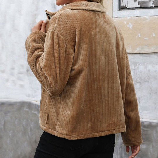 Damen Fleecejacke im komfortablen Rippdesign R&B