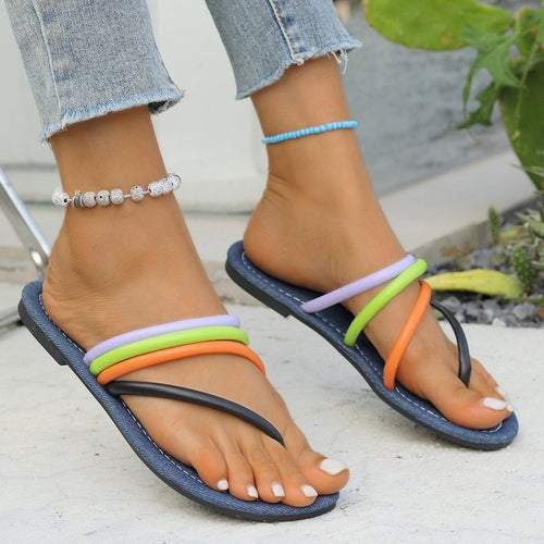 Damen Flip-Flops mit modischen bunten Riemen R&B