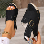 Damen Clogs mit modischer Schnallen-Applikation und komfortabler Liegefläche R&B