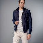 Herren sportliche Übergangsjacke mit modernem Stehkragen und elastischen Bündchen R&B